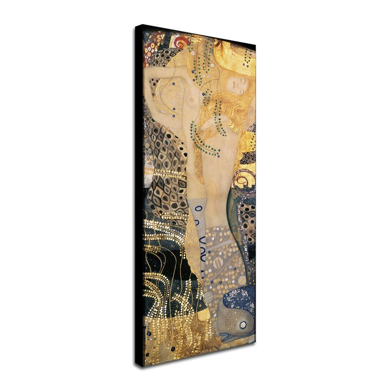 Trademark Fine Art -Gustav Klimt 'Water Serpents' Canvas Art - 24''x10''