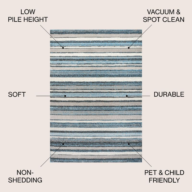 3' x 5' Magnolia Beach Strie' Striped Area Rug, Blue/Navy - JONATHAN Y