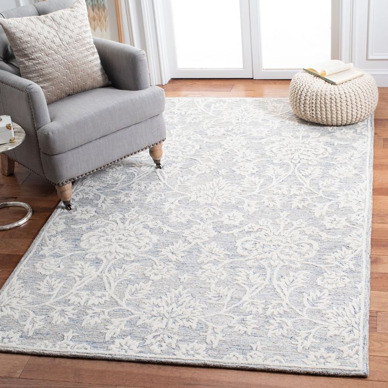 Glamour GLM651 Hand Tufted Area Rug - Blue/Ivory - 4'x6' - Safavieh.