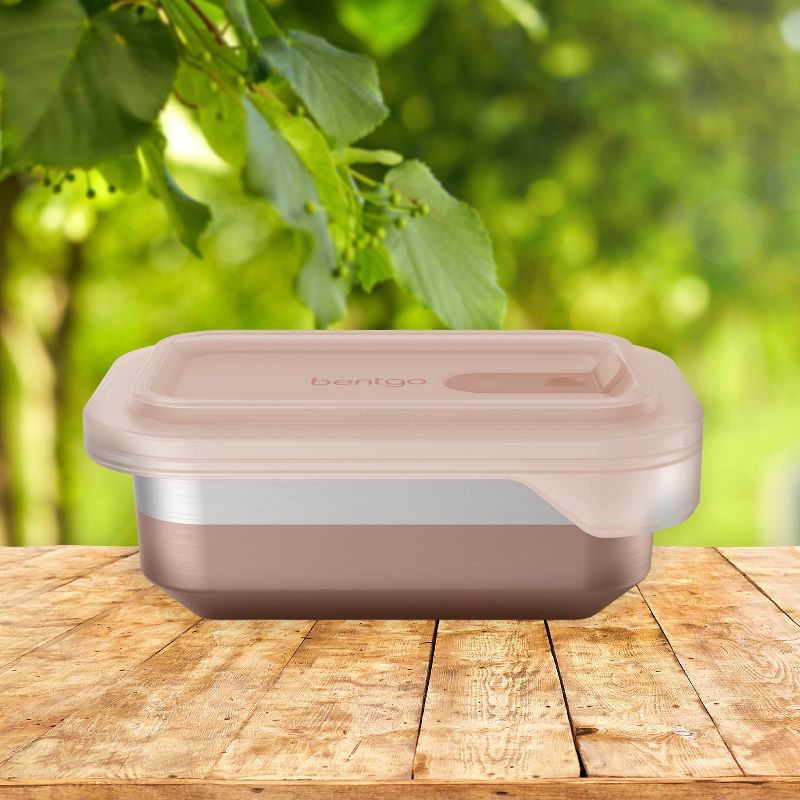 Bentgo Microsteel Heat and Eat Container Rose: Leakproof, BPA-Free, Dishwasher-Safe, Lunch Storage, 2-Year Warranty