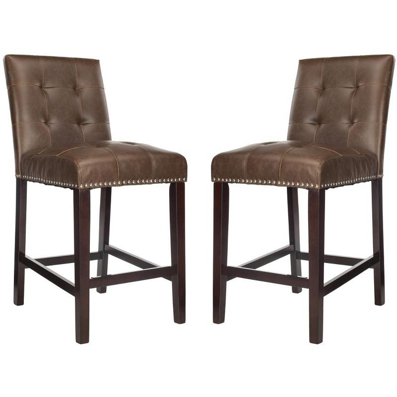 Nikita Counter Stool (Set of 2) - BST6303 - Brown/Espresso - Safavieh