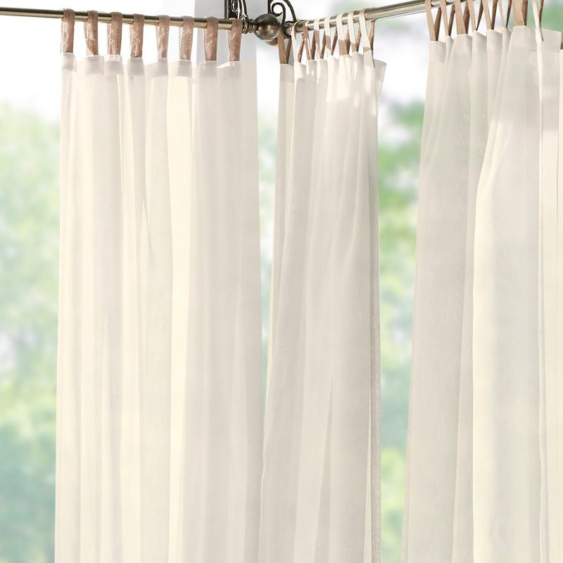 Gracie Oaks Janig Solid Sheer Tab Top Single Indoor/Outdoor Curtain Panel & Reviews | Wayfair