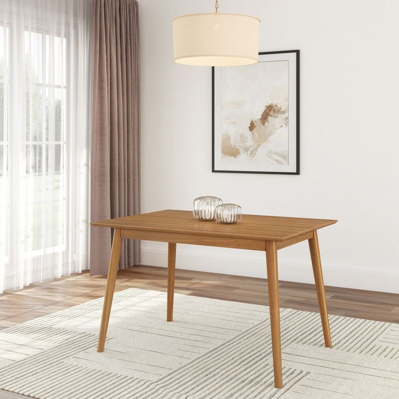Plank+Beam 48" Mid Century Modern Dining Table, Solid Wood Kitchen & Dining Room Table for 4, Pecan