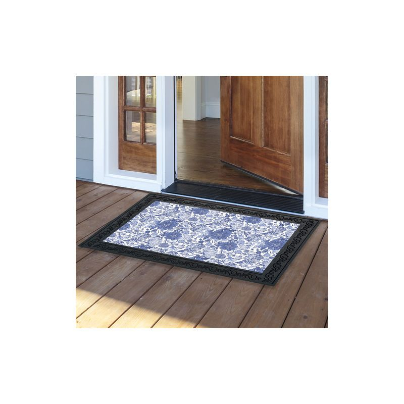 Briarwood Lane Everyday Doormat 30x18 Indoor Outdoor Blue and White Floral Doormat
