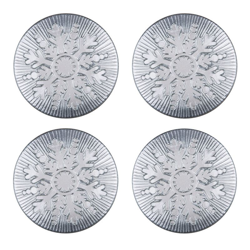 C&F Home Silver Snowflake Plate 12" Set of 4