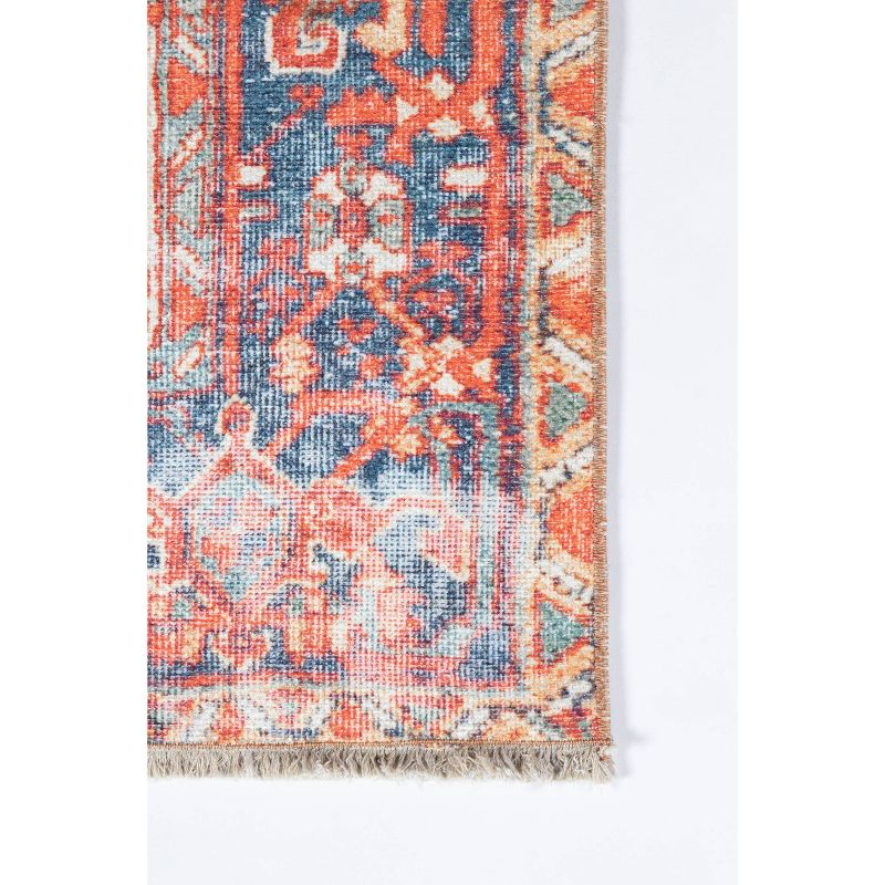 5'6"x8'6" Chandler Medallion Area Rug Red - Momeni: Bohemian Shibori Pattern, Medium Pile, Indoor Use, 6x8 Rug