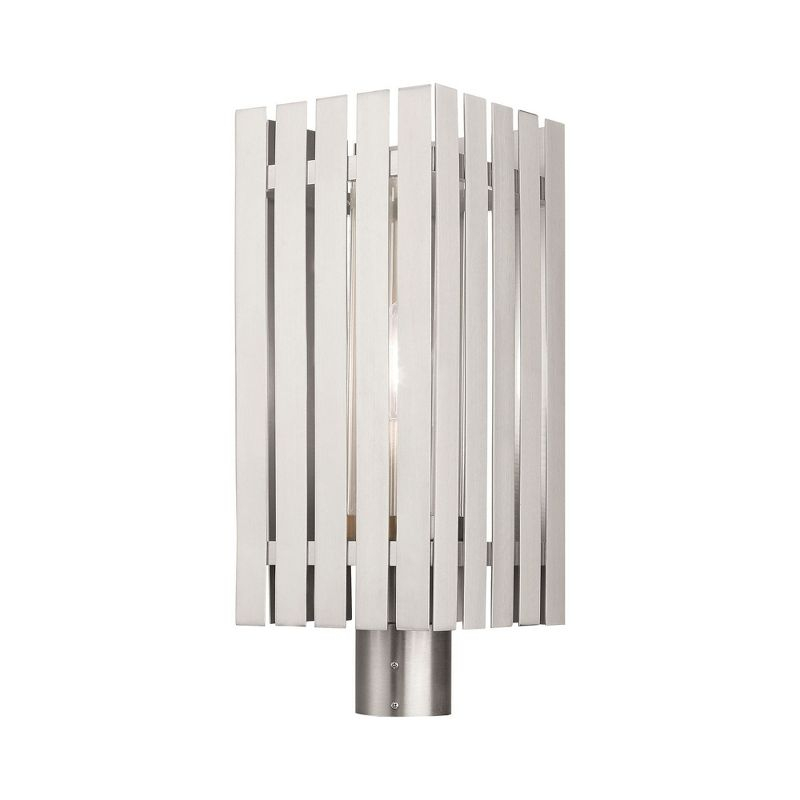 Livex Lighting Greenwich 1 - Light Post Light in  Brushed Nickel