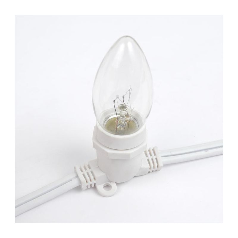 Novelty Lights E17 Intermediate Base 264 Bulbs Socket String White Wire 330 Feet (Bulbs Not Included)