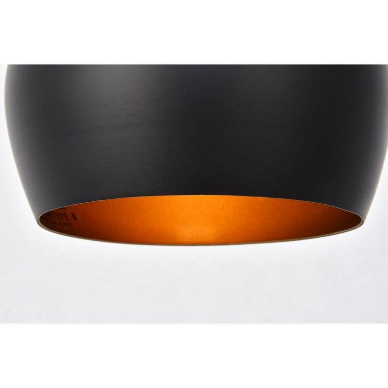 Elegant Lighting Nora 1 Light Black plug-in pendant