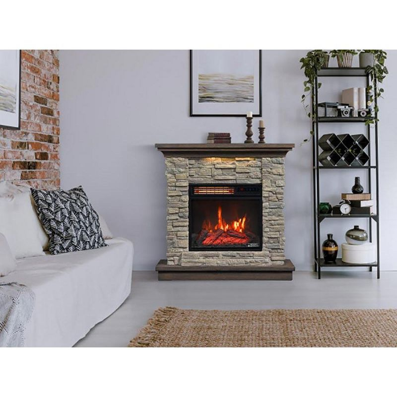 Duraflame Austin 33.5" W x 33" H x 11" D Infrared Electric Fireplace Mantel Package - Smoky Gray