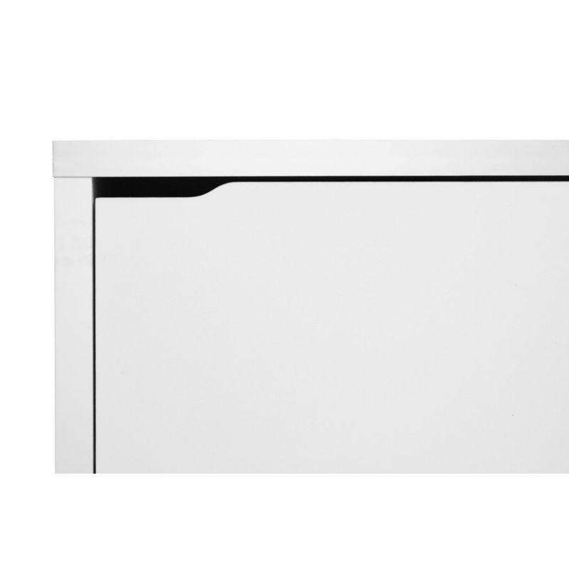 Simms 3 Drawer Modern Shoe Cabinet White - Baxton Studio: Entryway Organizer, Holds 18 Pairs