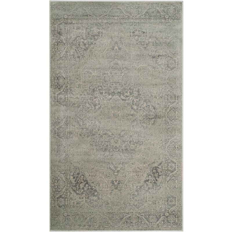 Vintage VTG159 Power Loomed Indoor Skid-Resistant Accent Rug - Silver - 3'3"x5'7" - Safavieh