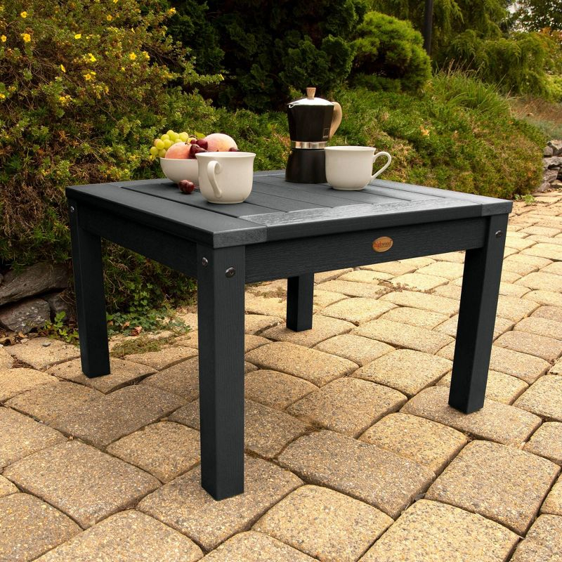 Adirondack Side Table Black - Highwood: Weather-Resistant Poly Lumber, 12-Year Warranty, Stainless Steel Hardware