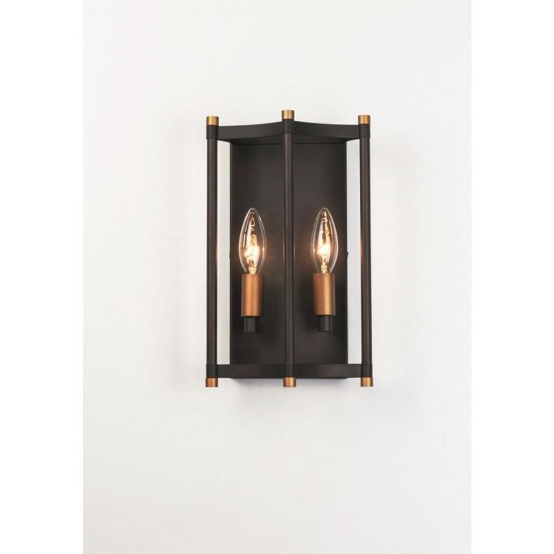 Maxim Lighting Wellington 2 - Light Wall Light in  Oil Rubbed Bronze/Antique Brass