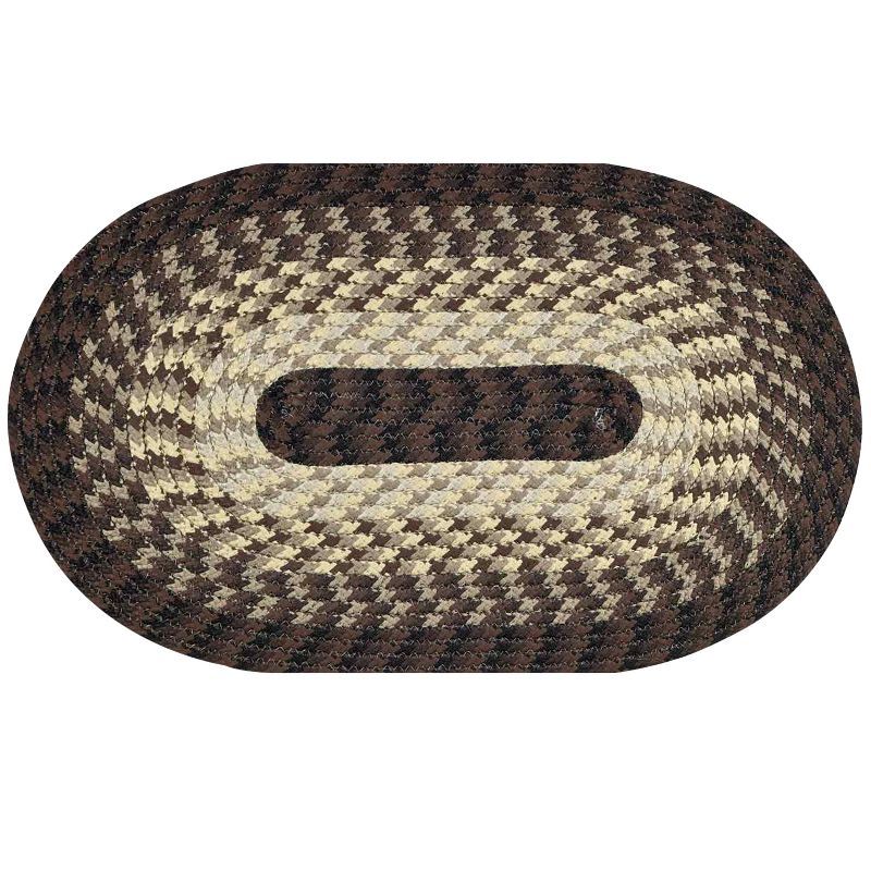 48" x 72" Alpine Collection Chocolate Stripe Reversible Indoor Area Utility Oval Rug - Better Trends