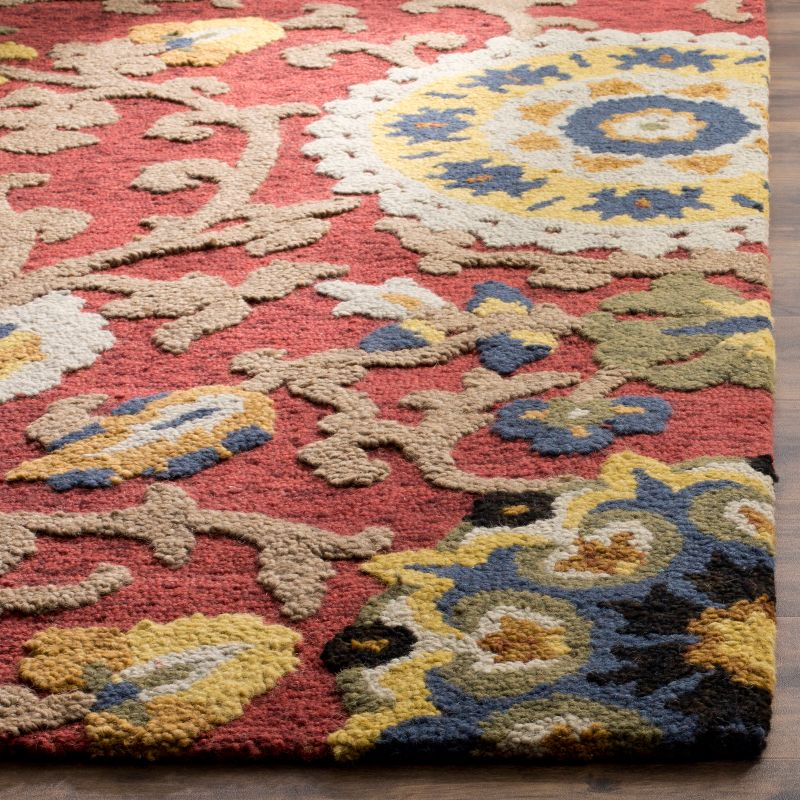 Blossom BLM401 Hand Tufted Area Rug - Red/Multi - 4'x6' - Safavieh.