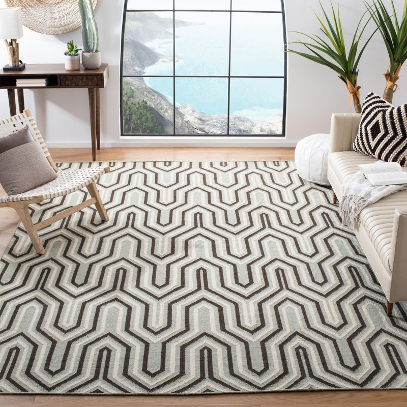Dhurries DHU622 Hand Woven Area Rug - Grey/Multi - 6'x6' - Safavieh.