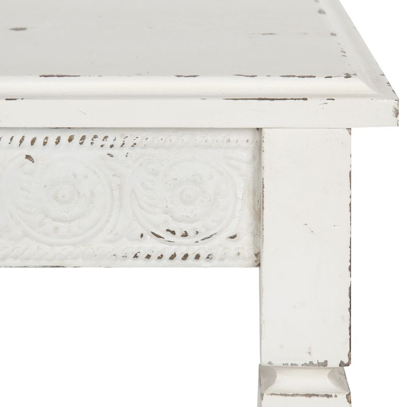 Kate and Laurel Idabelle Rectangle Wood Side Table, 13.5x22x27.75, White