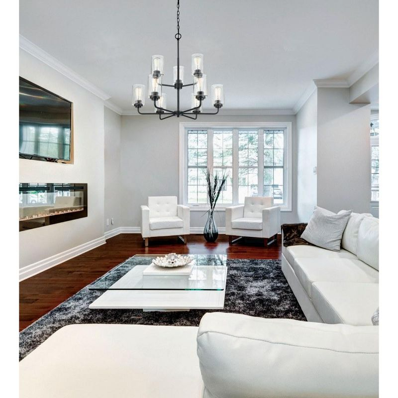 Millennium Lighting Moven 9 - Light Chandelier in  Satin Nickel
