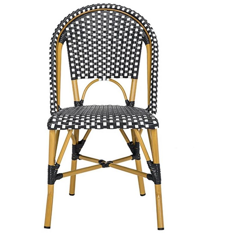 Salcha Side Chair (Set Of 2) - Indoor/Outdoor - FOX5210 - Black/White - Safavieh
