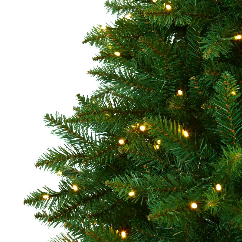 Nearly Natural 7.5-ft Green Valley Fir Artificial Christmas Tree with 500 Clear LED Lights