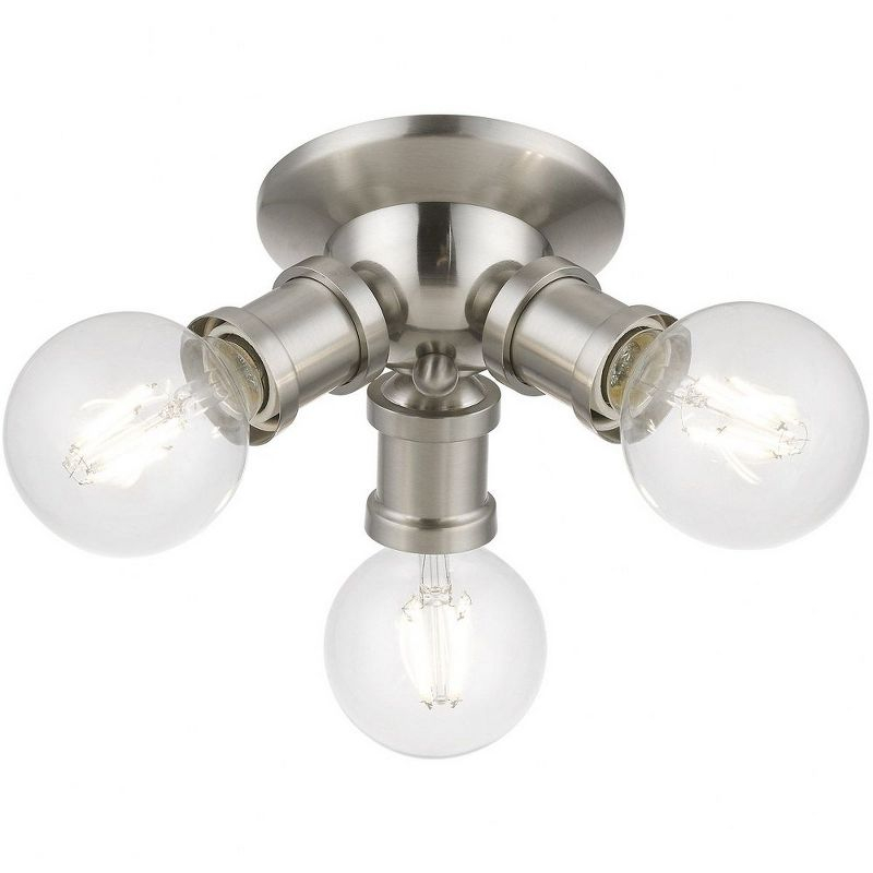 Livex Lighting Lansdale 3 - Light Flush Mount in  Brushed Nickel