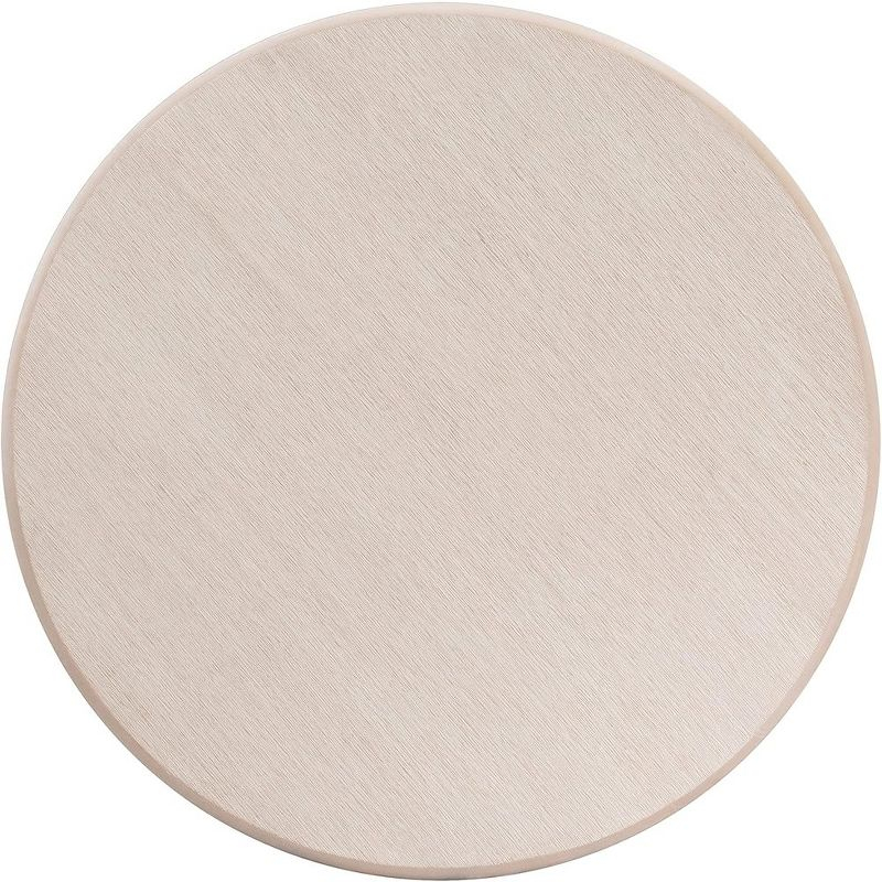East West Furniture, Round Dining Table With Round Wire Brush Butter Cream
