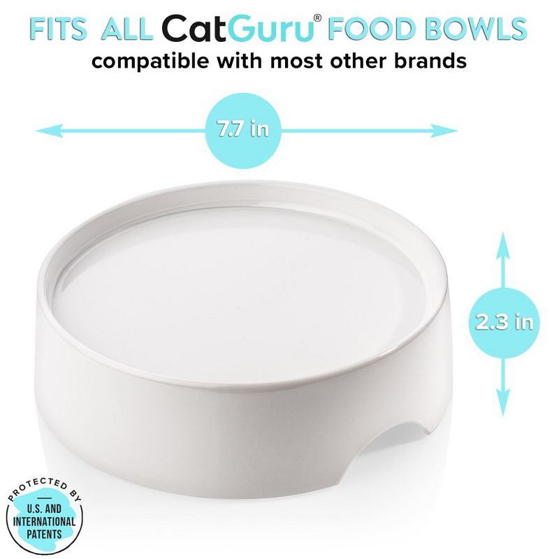 CatGuru Food Table for Cat Bowl, Marshmallow
