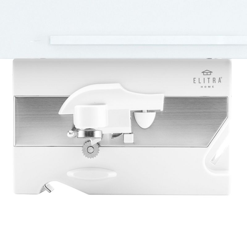 Elitra 3 in 1 Under the Cabinet Electric Can Opener, Blade Sharpener, Bottle Opener - White