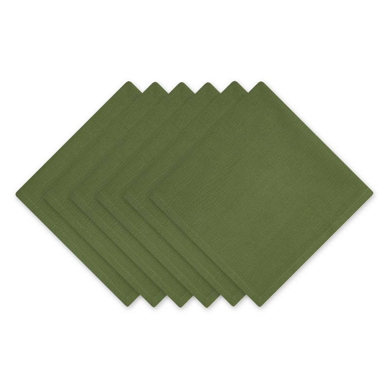 Design Imports  Solid Cotton Napkin Set 6 Piece, Antique Green, 20X20"