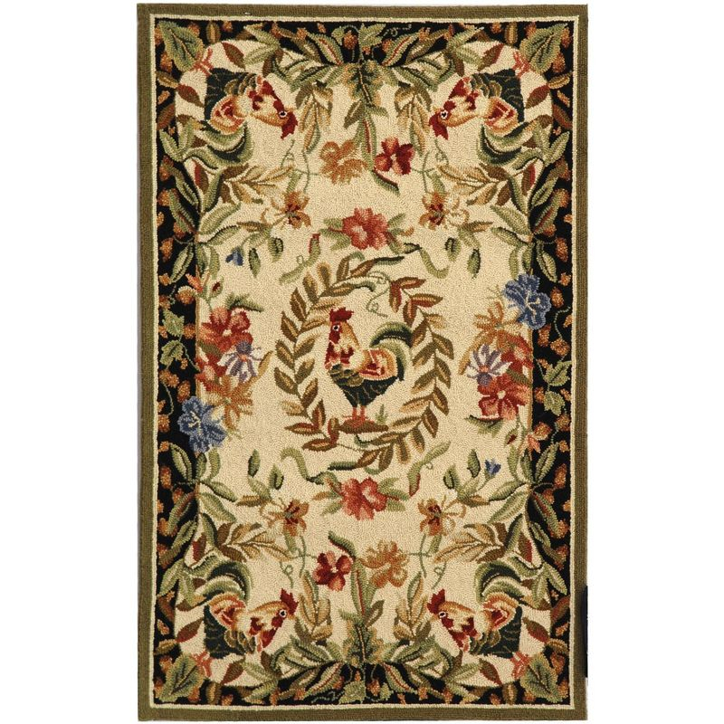 Chelsea HK92 Handmade Accent Rug - 2'6"x4' - Creme/Black - Safavieh