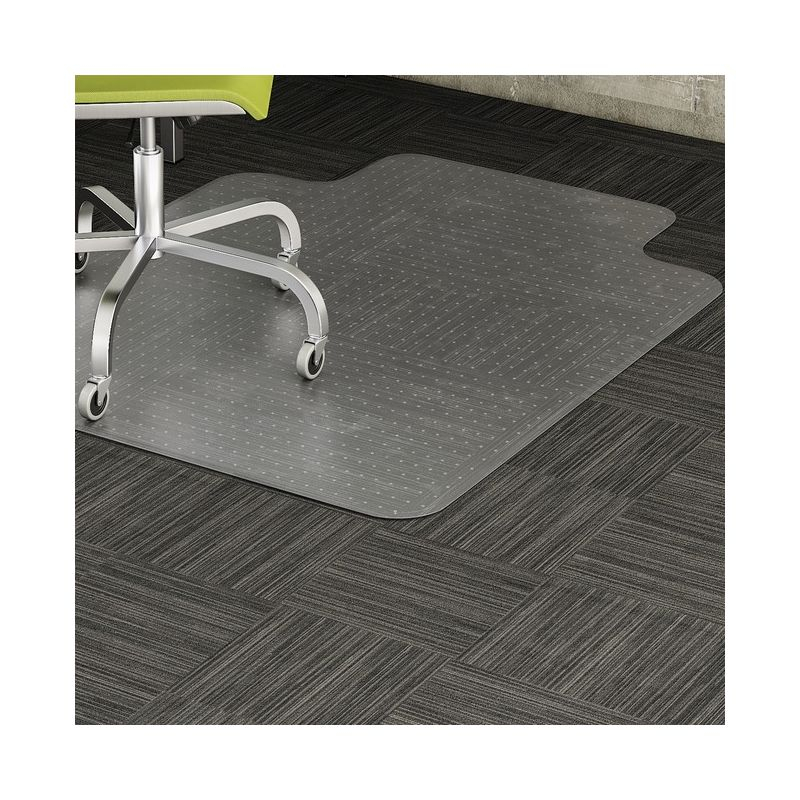 Lorell - Standard Lip Low-pile Chairmat - Carpeted Floor - Lip Size 10" - Vinyl - Clear - 48"