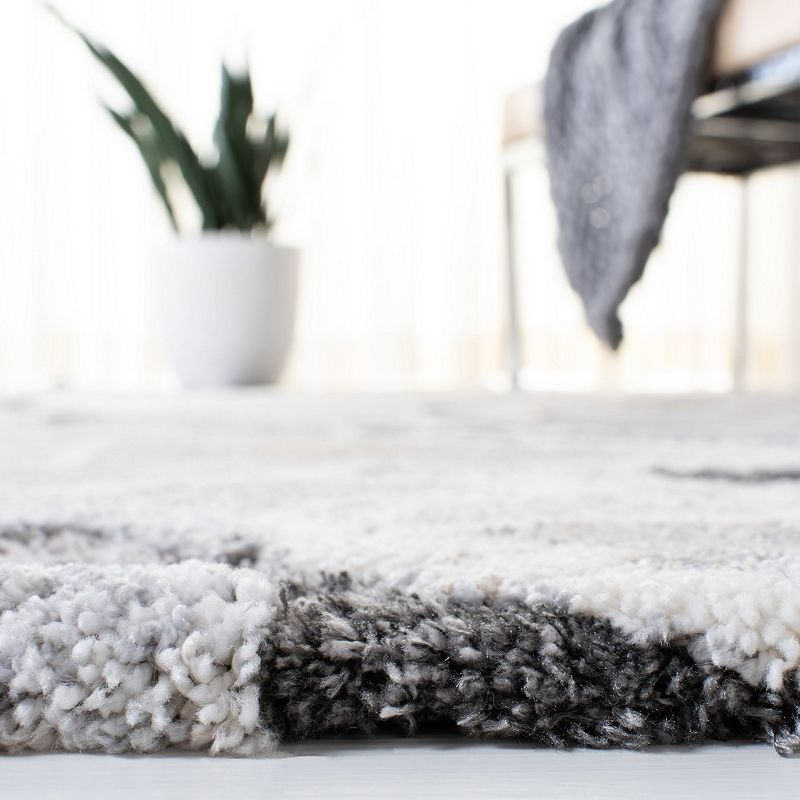 Cyrus Shag CYR121 Power Loomed Indoor Area Rug - Grey/Beige - 6'7"x6'7" - Safavieh