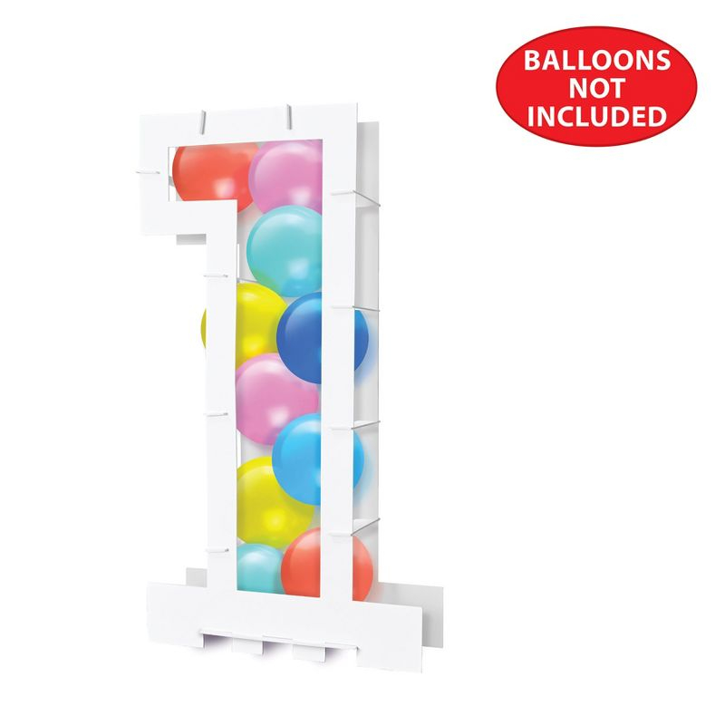 Beistle Balloon Mosaic Number  1  Frame, 32" x 18", (1/Box) White