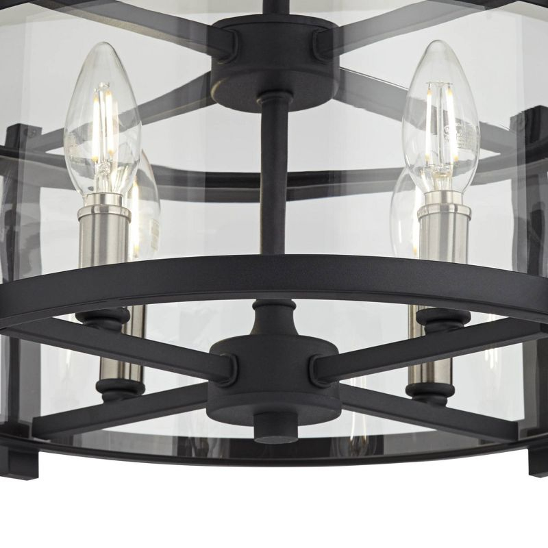 Generation Lighting Ethan 16 1/2" Iron and Glass Round Ceiling Light