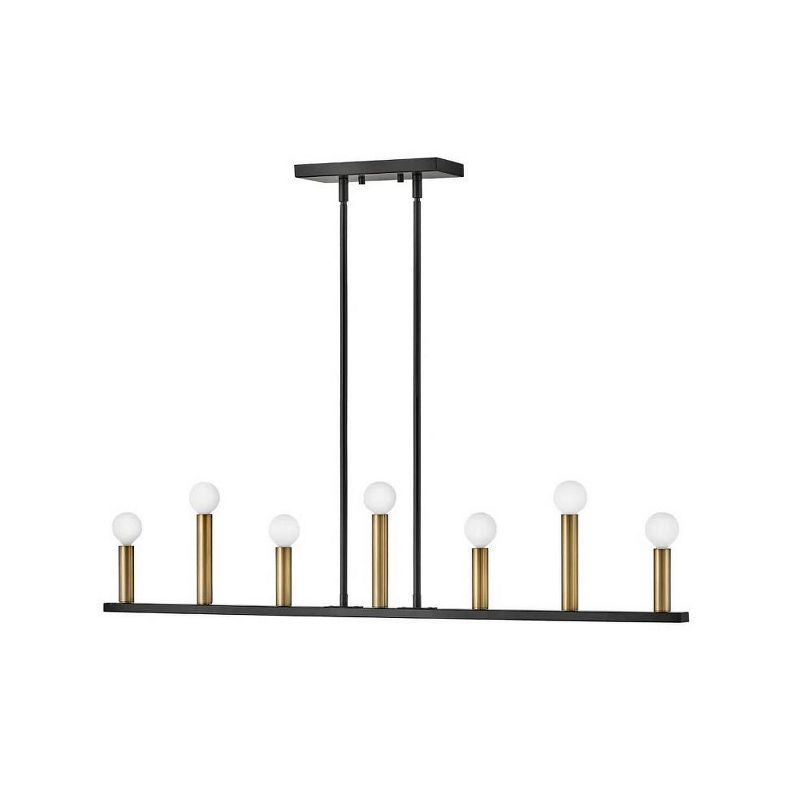 Lark Lazlo 7 - Light Chandelier in  Black/Lacquered Brass