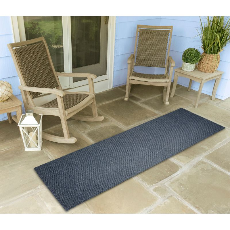 Liora Manne Avalon Texture Indoor/Outdoor Rug Navy 2' x 7'6"