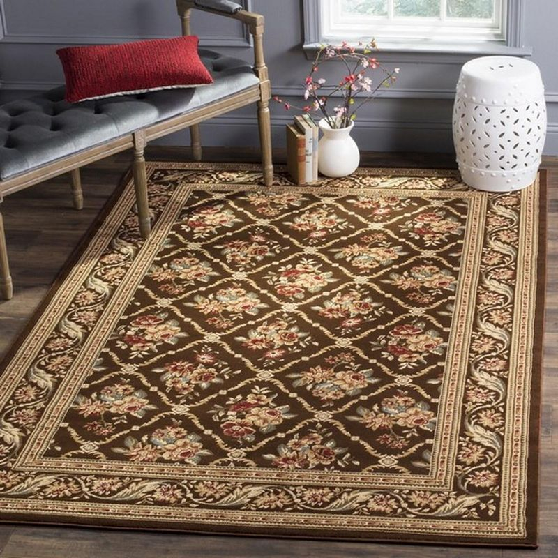 Lyndhurst LNH556 Power Loomed Area Rug - Brown/Brown - 3'3"x5'3" - Safavieh.
