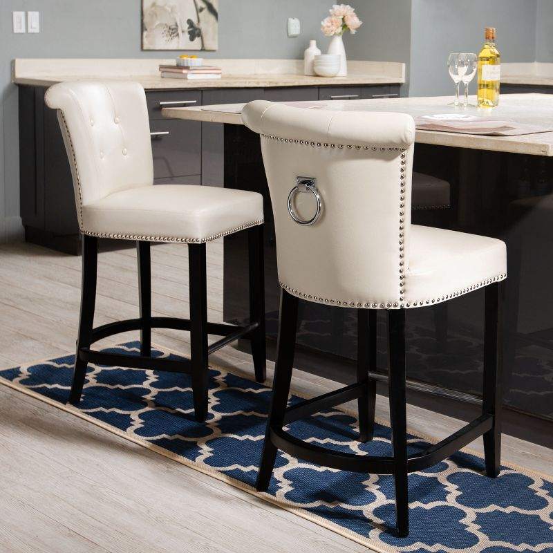 Addo Ring Counter Stool - Flat Cream - Safavieh