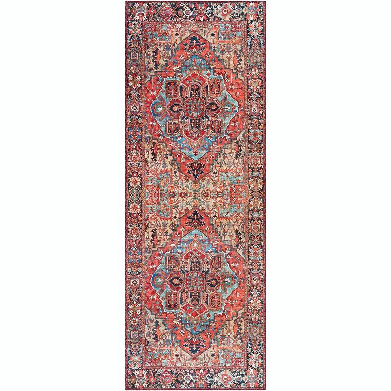 Mark & Day Manche 2'6"x7'6" Runner Woven Indoor Area Rugs Bright Red/Navy/Wheat/Ice Blue/Grass Green/Ivory