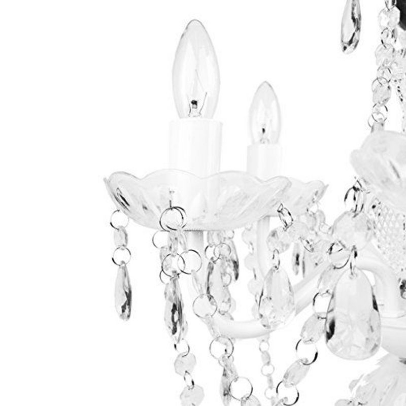 Tadpoles 5-Bulb Vintage Chandelier - White Diamond | 20" x 18" x 17" | Uses Five 25-Watt E12 Candelabra Bulbs