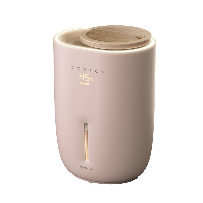 HoMedics Top-Fill Easy to Clean Warm/Cool Mist Ultrasonic Humidifier with Small Planter and Aromatherapy: 1.3 Gal, 60 Hr Run, No Filter