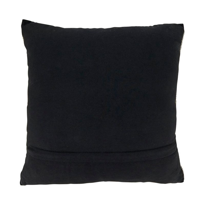 Saro Lifestyle Crafted Multi-Pattern Poly Filled Throw Pillow, Black, 18"x18"