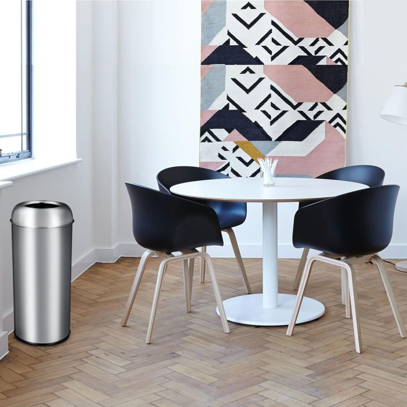 65 L / 17 Gal Open Top Trash Can Commercial Grade Heavy Duty Brushed Stainless Steel for Outdoor | Kitchen Waste Bins Home House Family