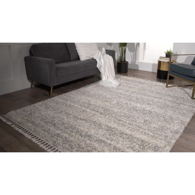 Nuloom Brooke Solid 2x8 Runner Shag Indoor Area Rug for Living Room Bedroom Dining Room Nursery Entryway Hallway, Blue/Ivory