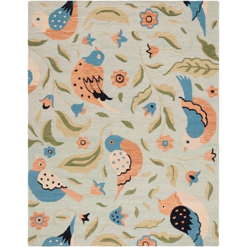 Blossom BLM676 Hand Hooked Area Rug - Sage/Multi - 8'x10' - Safavieh.