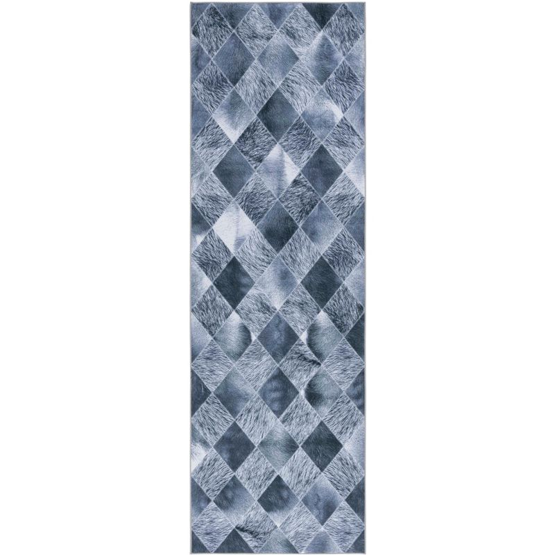 Faux Hide FAH550 Power Loomed Machine Washable Runner Rug - Grey/Dark Grey - 2'6"x8' - Safavieh.