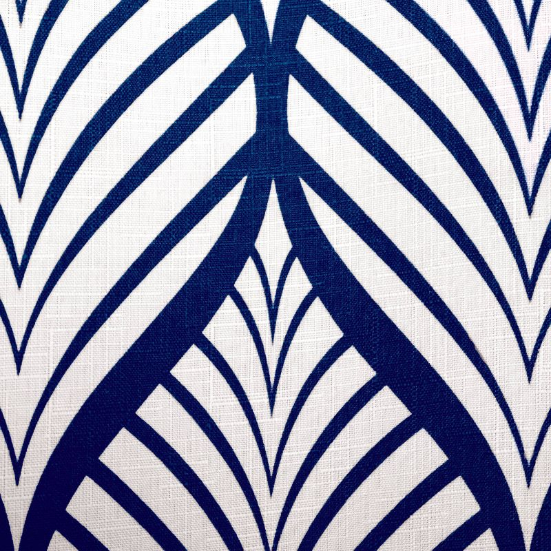 Moda at Home Deco Leaf Shower Curtain Navy/White : Microfiber, Machine Washable, Non-Slip Backing