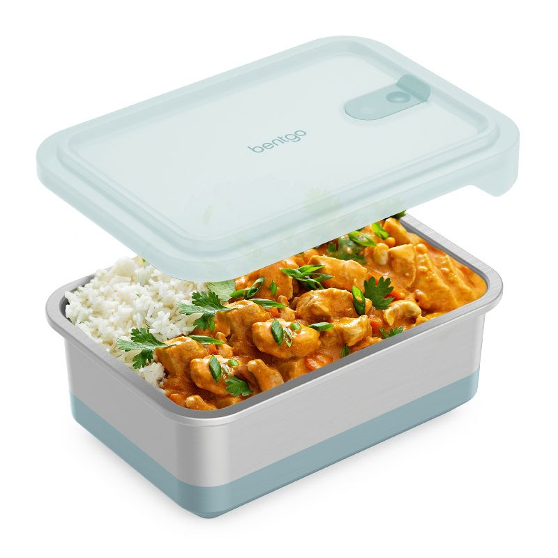 Bentgo Microsteel Heat and Eat Container Aqua: Leakproof Lunch & Snack Storage, BPA-Free, Dishwasher Safe, 8.5 Volume