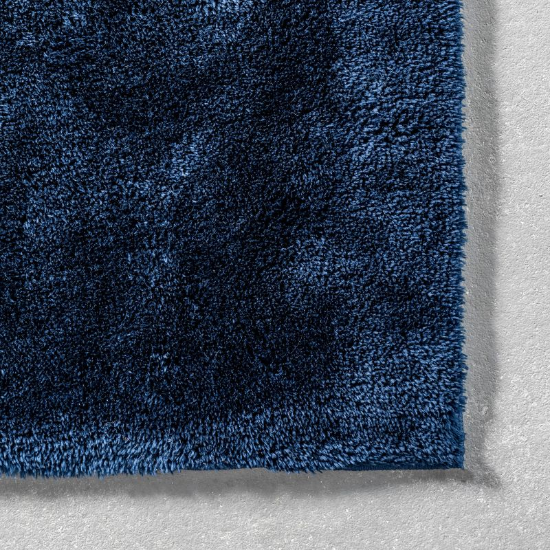 nuLOOM 2' x 10' Cozy Plush SuperiorWash Area Rug, Machine Washable, Non-Slip, Soft Fluffy Shag Carpet for Living Room Bedroom Nursery, Loni Navy